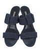 Manolo Blahnik Denim Slides