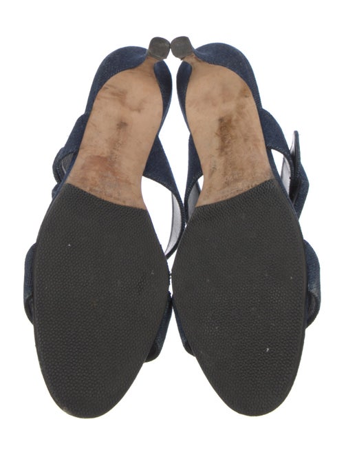 Manolo Blahnik Denim Slides