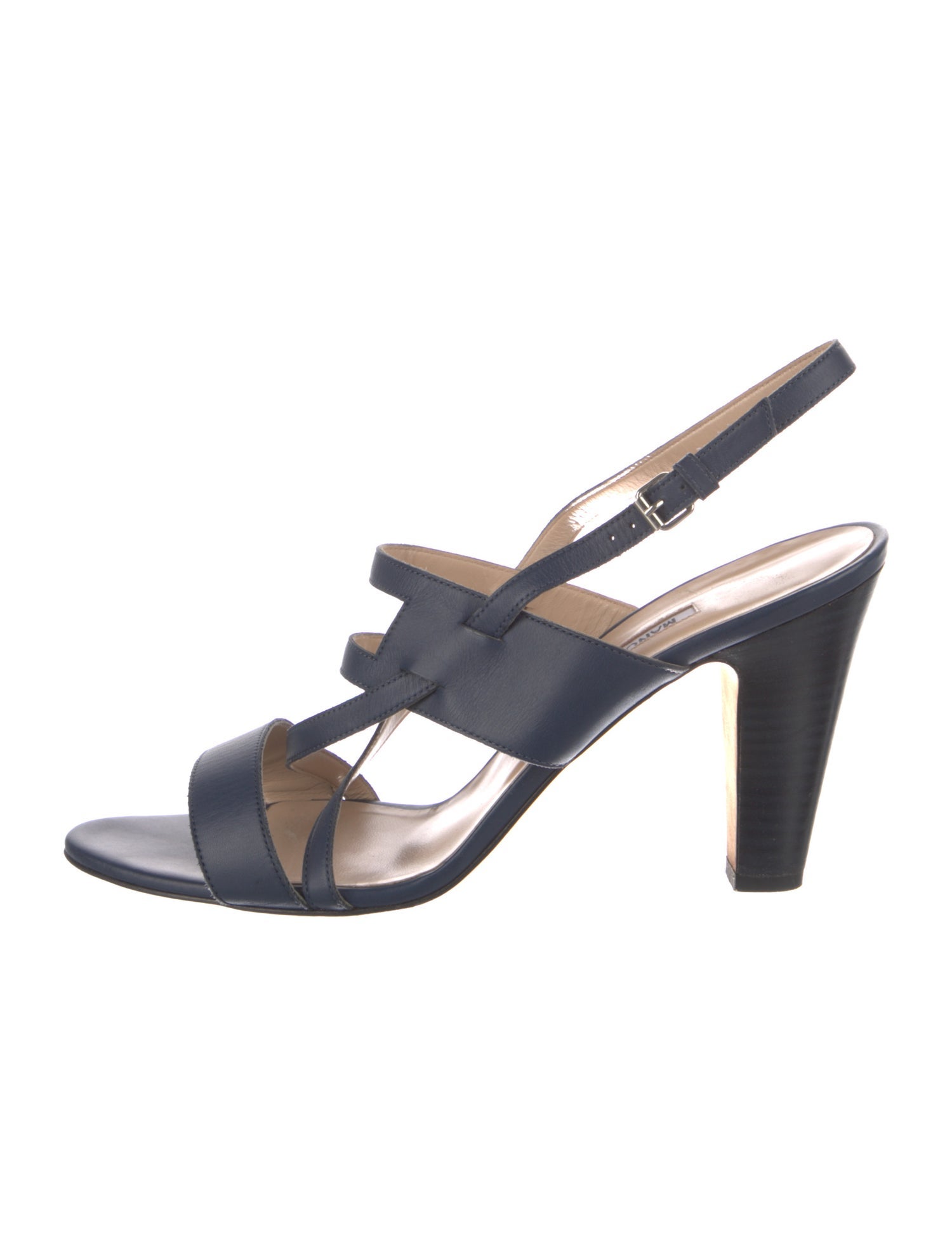 Manolo Blahnik Leather Slingback Sandals