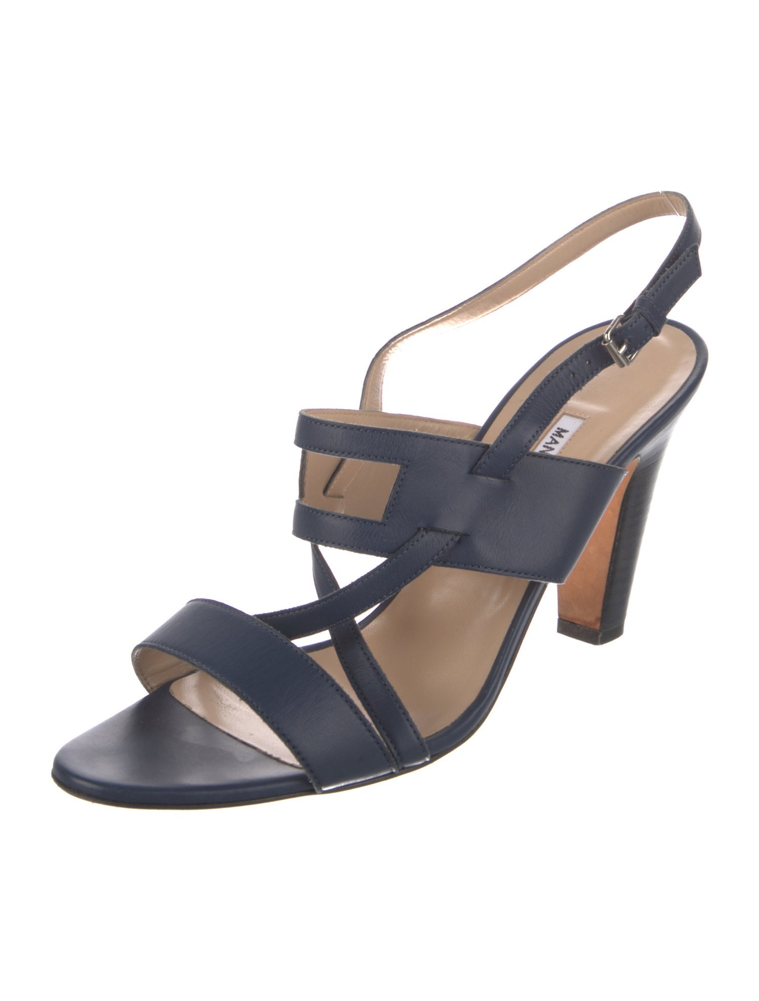 Manolo Blahnik Leather Slingback Sandals
