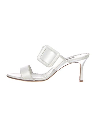 Manolo Blahnik Gable Leather Slides