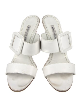 Manolo Blahnik Gable Leather Slides