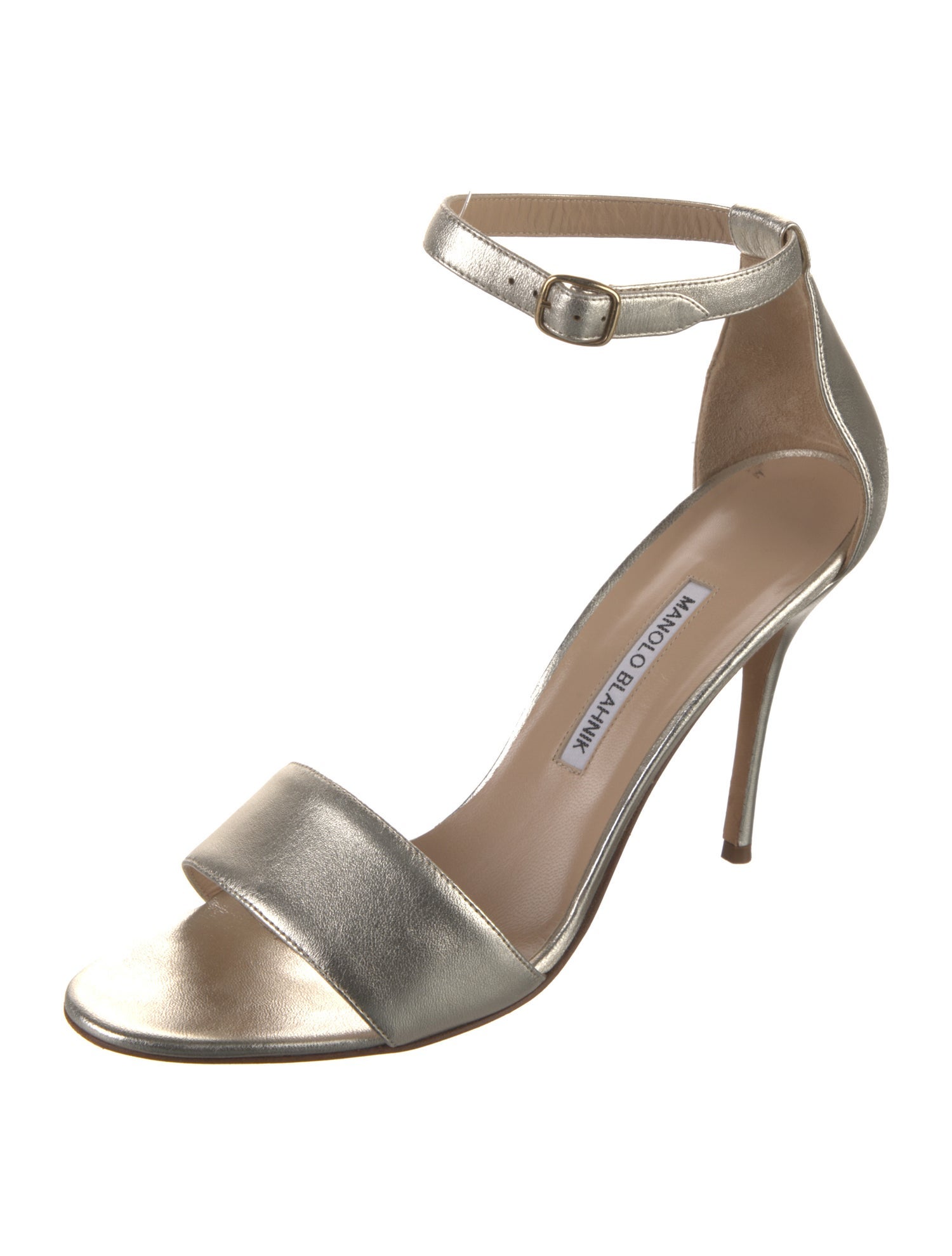 Manolo Blahnik Tres Ankle Leather Sandals