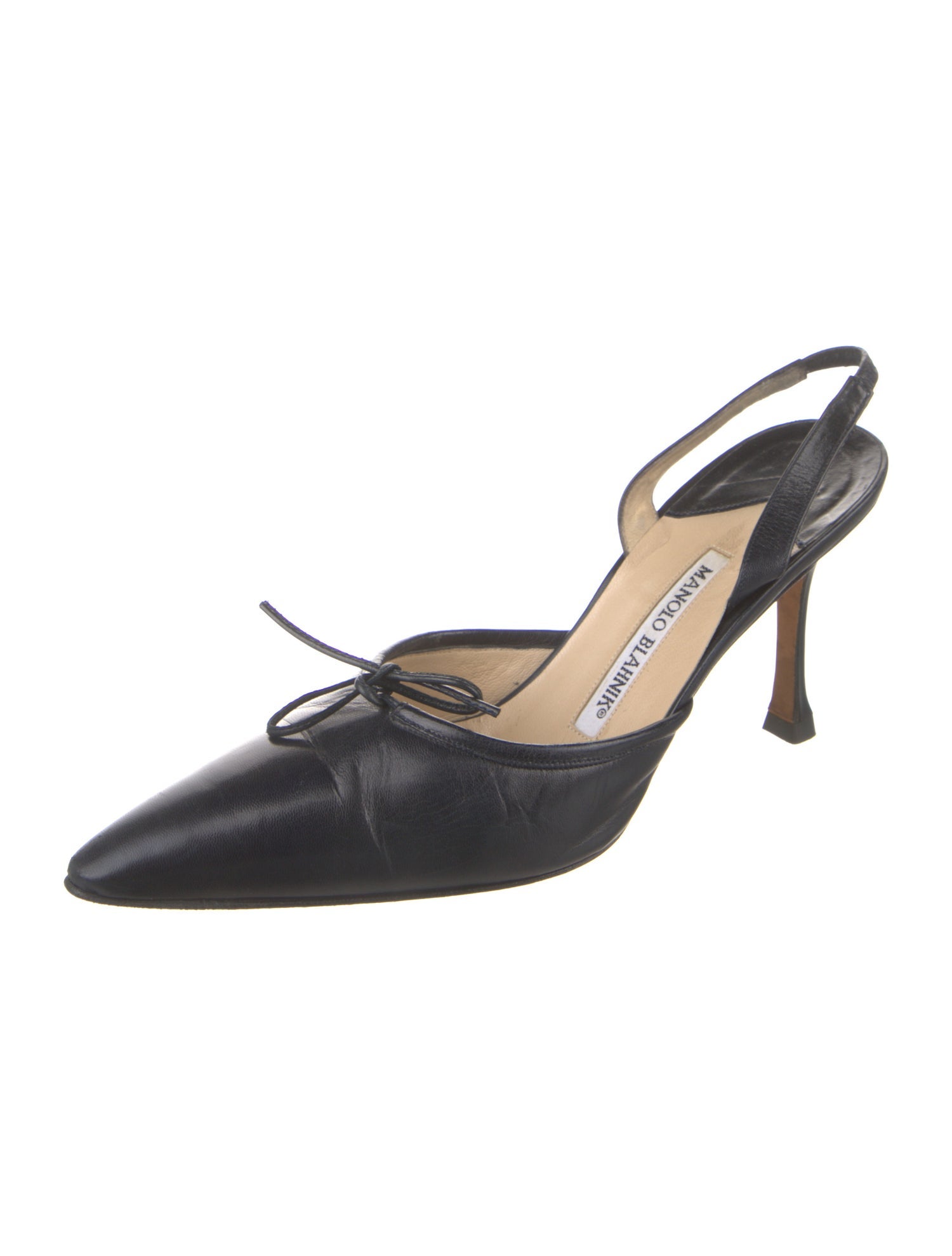 Manolo Blahnik Leather Slingback Pumps