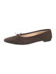 Manolo Blahnik Suede Bow Accents Ballet Flats