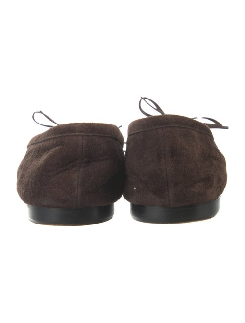 Manolo Blahnik Suede Bow Accents Ballet Flats