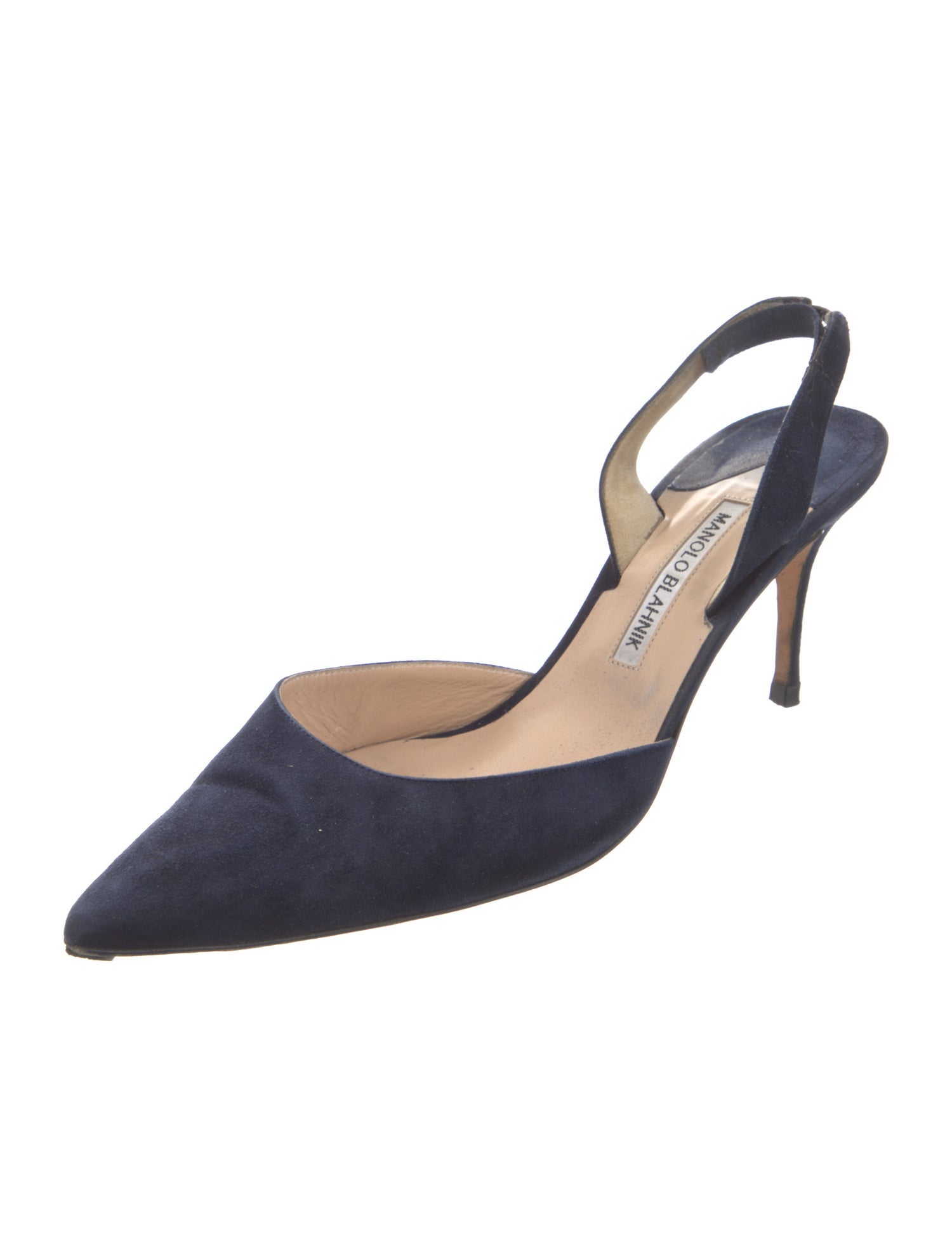 Manolo Blahnik Carolyne Suede Slingback Pumps