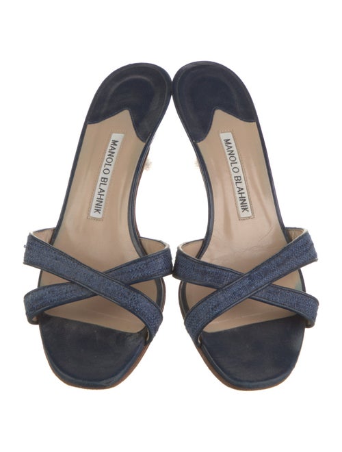 Manolo Blahnik Callamu Leather Slides