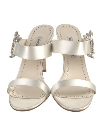 Manolo Blahnik Chivela Satin Slides