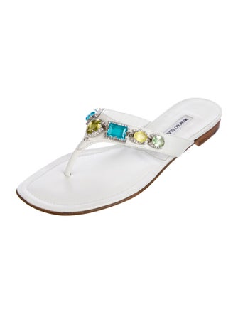 Manolo Blahnik Leather Slides