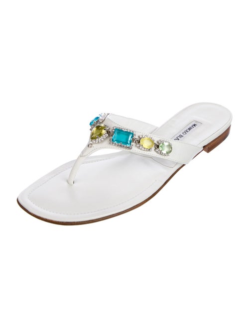 Manolo Blahnik Leather Slides