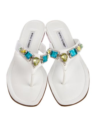 Manolo Blahnik Leather Slides