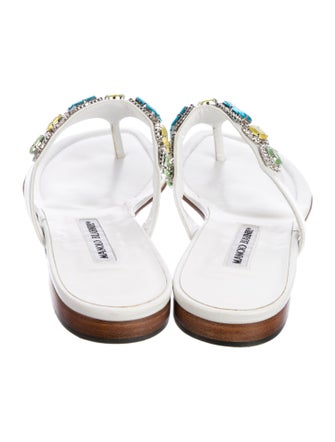 Manolo Blahnik Leather Slides