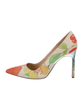 Manolo Blahnik Canvas Floral Print Pumps