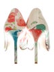 Manolo Blahnik Canvas Floral Print Pumps