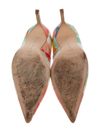 Manolo Blahnik Canvas Floral Print Pumps