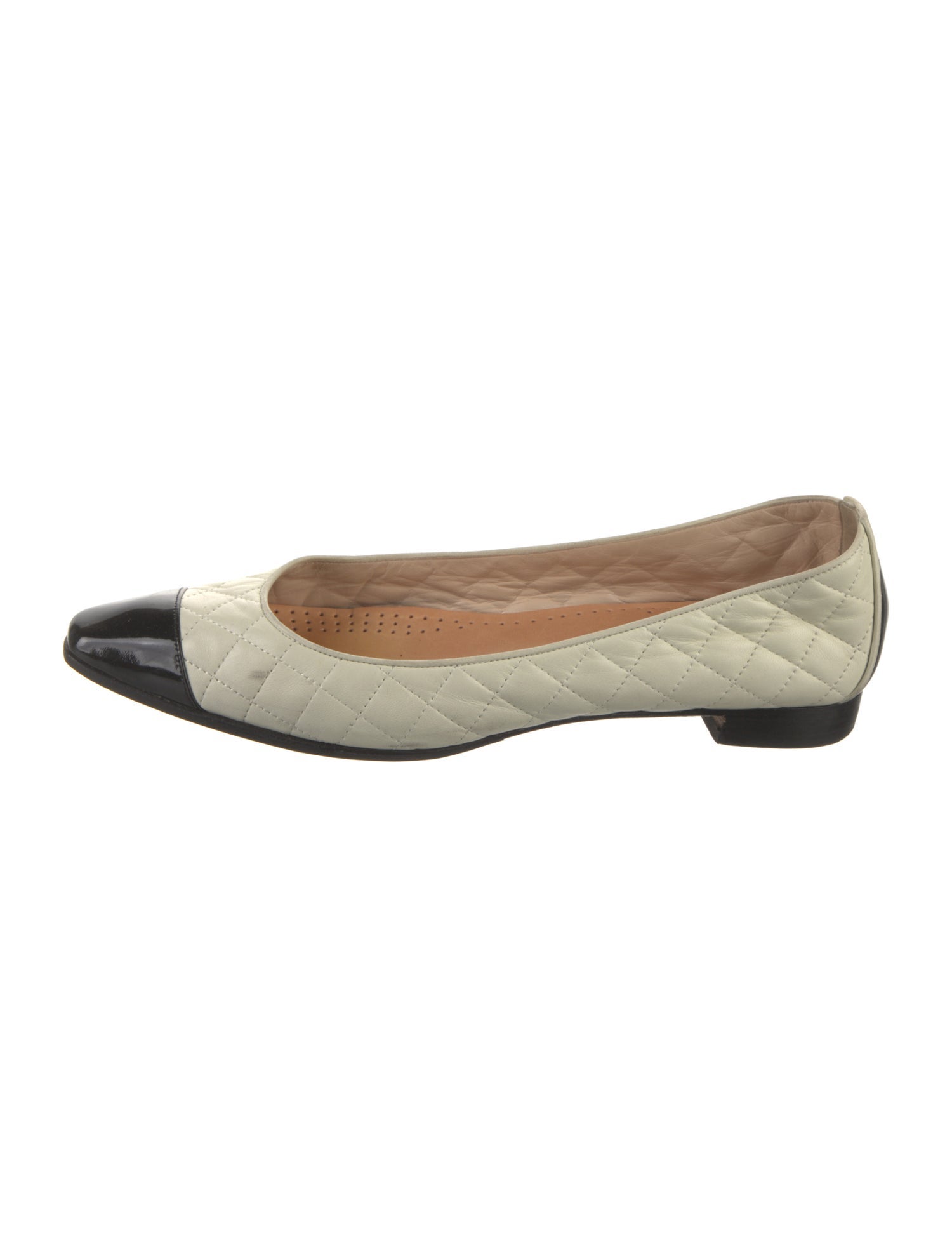 Manolo Blahnik Leather Colorblock Pattern Ballet Flats