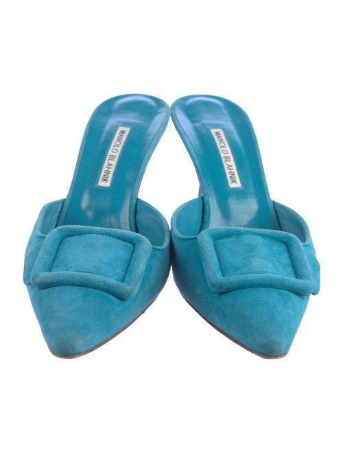 Manolo Blahnik Maysale Suede Mules