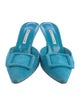 Manolo Blahnik Maysale Suede Mules