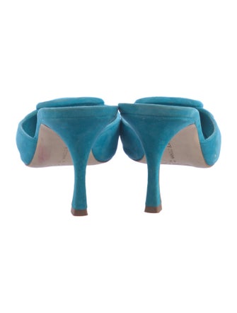 Manolo Blahnik Maysale Suede Mules