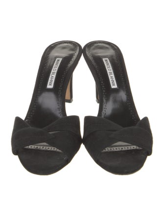 Manolo Blahnik Suede Slides