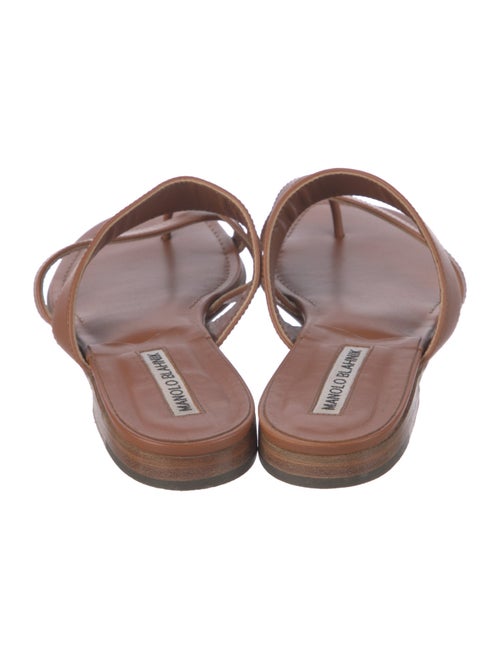 Manolo Blahnik Susa Leather Slides