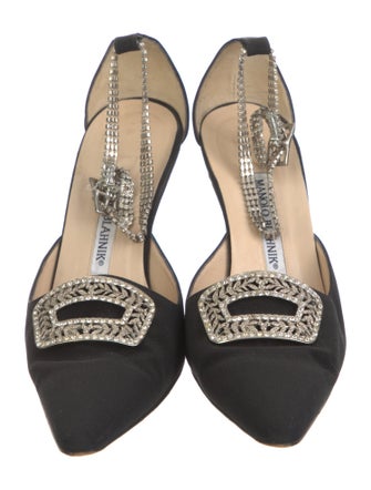 Manolo Blahnik Crystal Embellishments Pumps