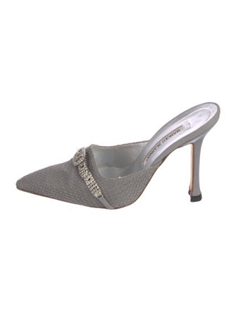 Manolo Blahnik Crystal Embellished Mules