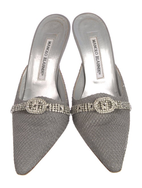 Manolo Blahnik Crystal Embellished Mules