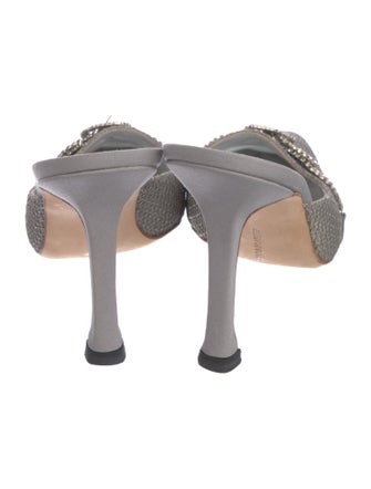 Manolo Blahnik Crystal Embellished Mules