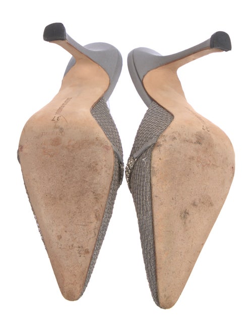 Manolo Blahnik Crystal Embellished Mules