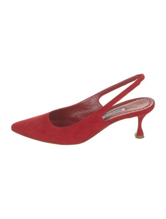Manolo Blahnik Carolyne Suede Slingback Pumps