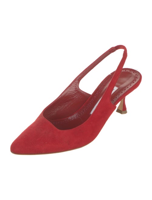 Manolo Blahnik Carolyne Suede Slingback Pumps
