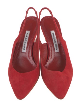 Manolo Blahnik Carolyne Suede Slingback Pumps