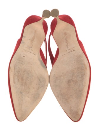 Manolo Blahnik Carolyne Suede Slingback Pumps