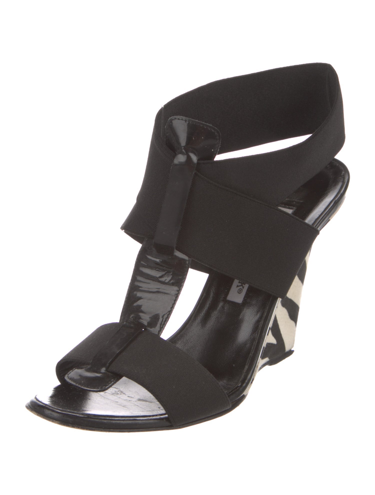 Manolo Blahnik Animal Print T-Strap Sandals