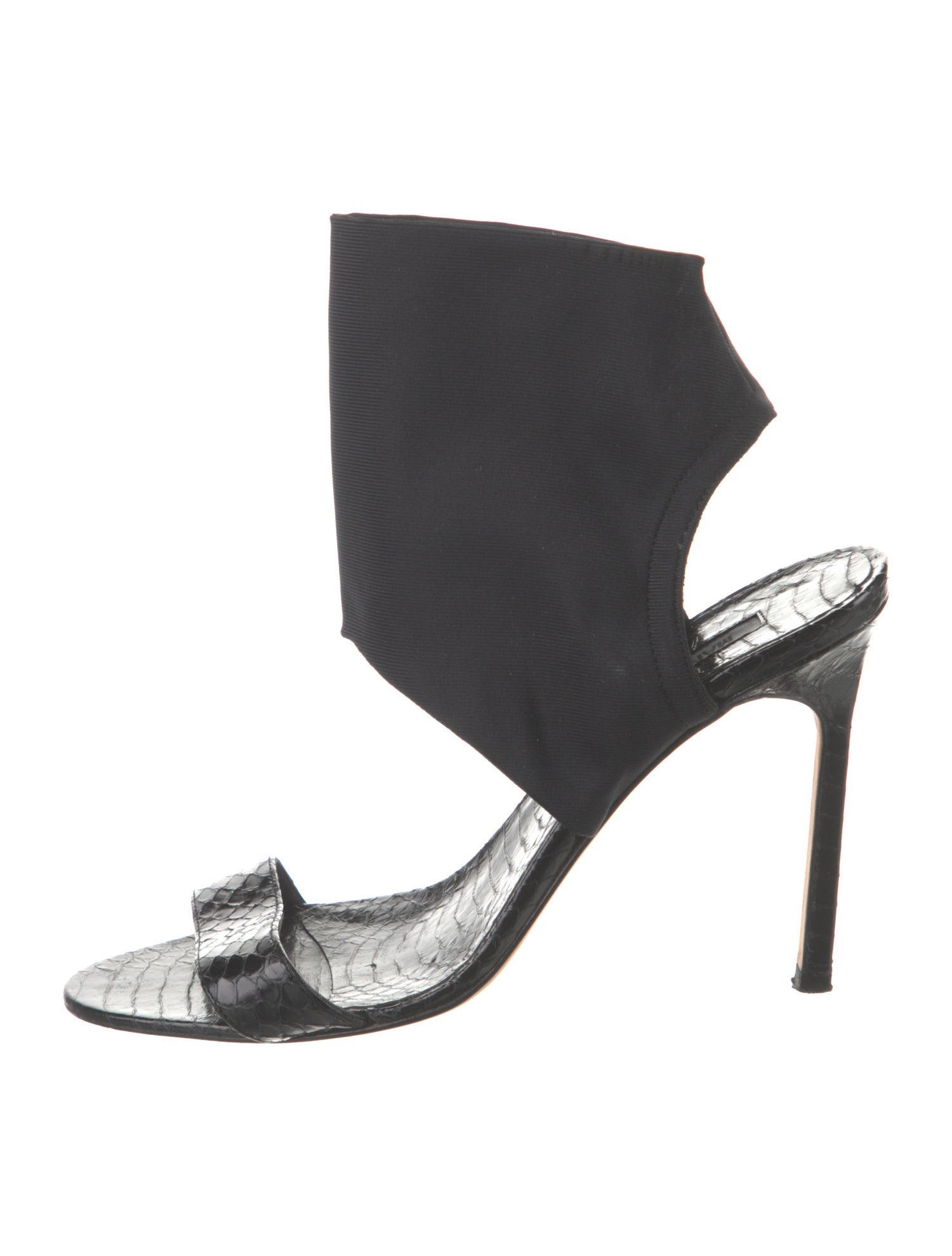 Manolo Blahnik Leather Animal Print Slingback Sandals