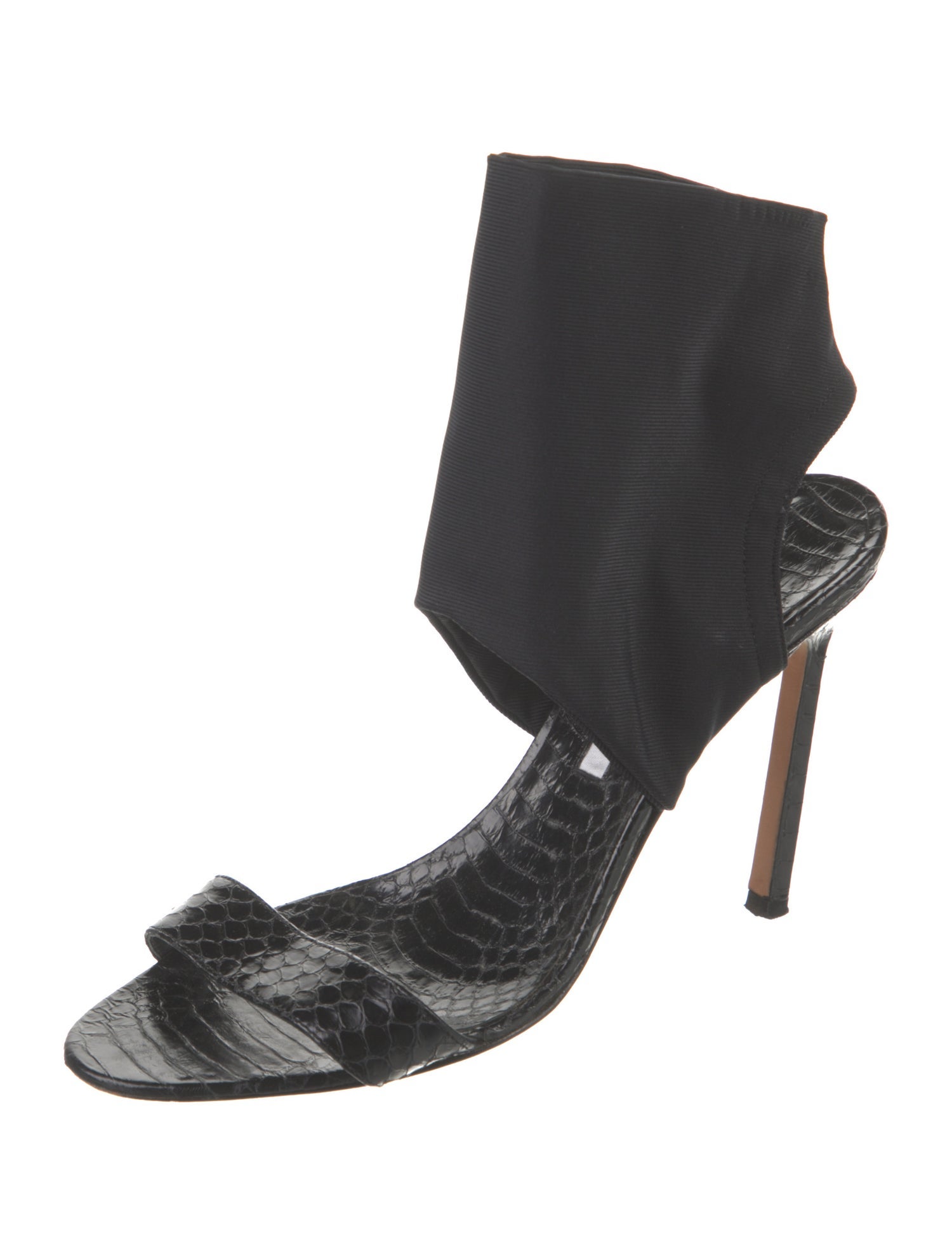 Manolo Blahnik Leather Animal Print Slingback Sandals