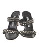 Manolo Blahnik Leather Studded Accents Slides