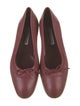 Manolo Blahnik Leather Bow Accents Ballet Flats