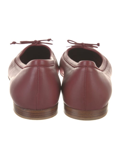 Manolo Blahnik Leather Bow Accents Ballet Flats