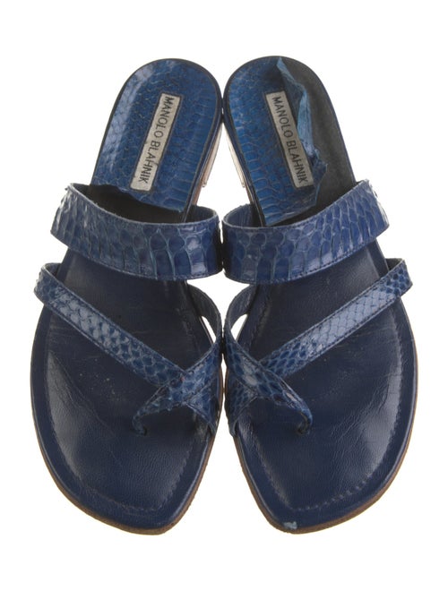 Manolo Blahnik Leather Slides