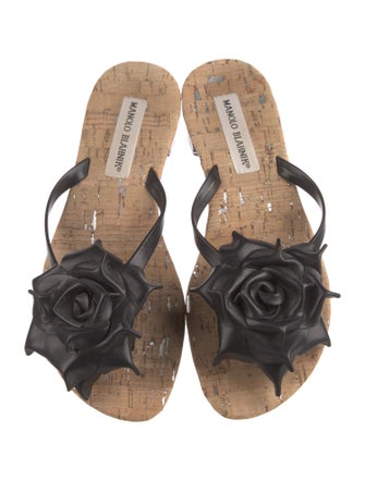 Manolo Blahnik Leather Slides