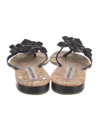 Manolo Blahnik Leather Slides