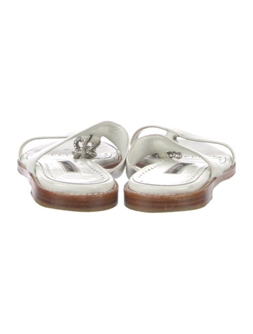 Manolo Blahnik Perlusa Leather Slides