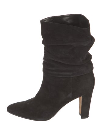 Manolo Blahnik Suede Slouch Boots