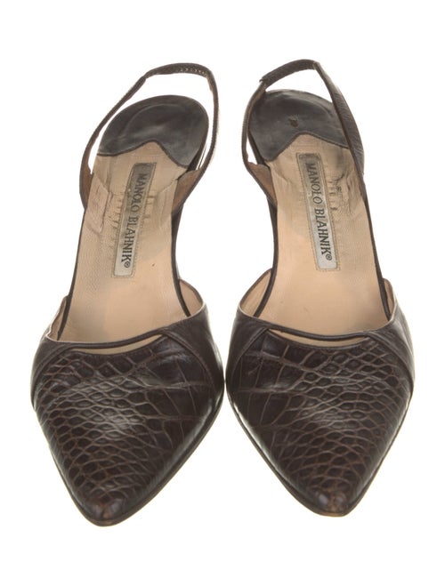 Manolo Blahnik Leather Slingback Pumps