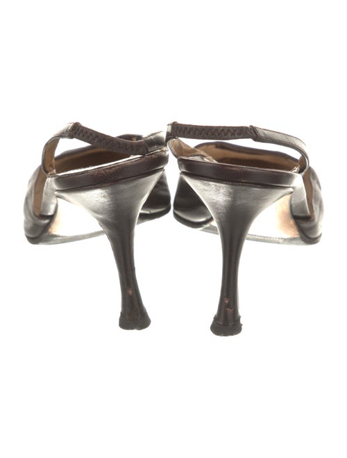 Manolo Blahnik Leather Slingback Pumps