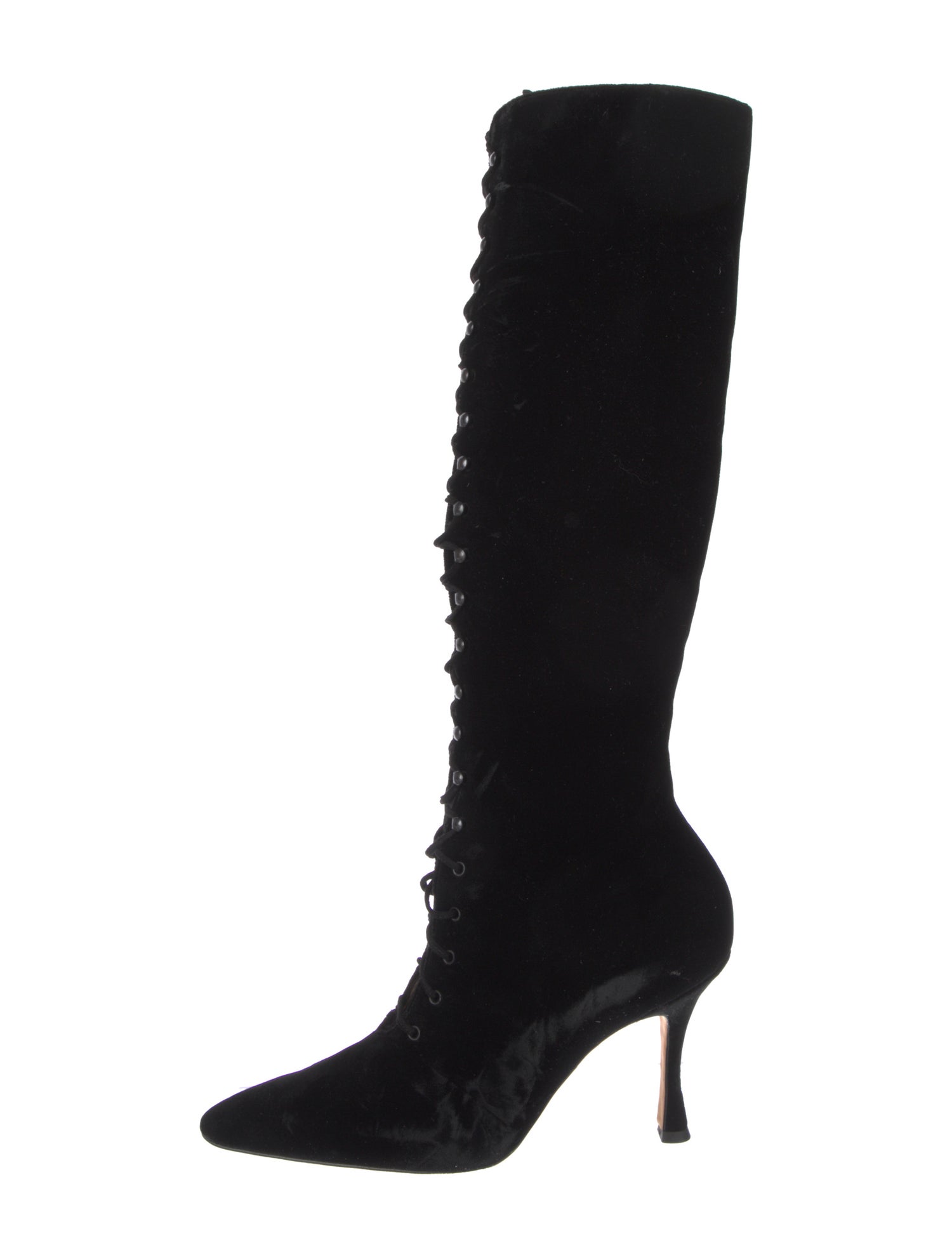 Manolo Blahnik Suede Lace-Up Boots