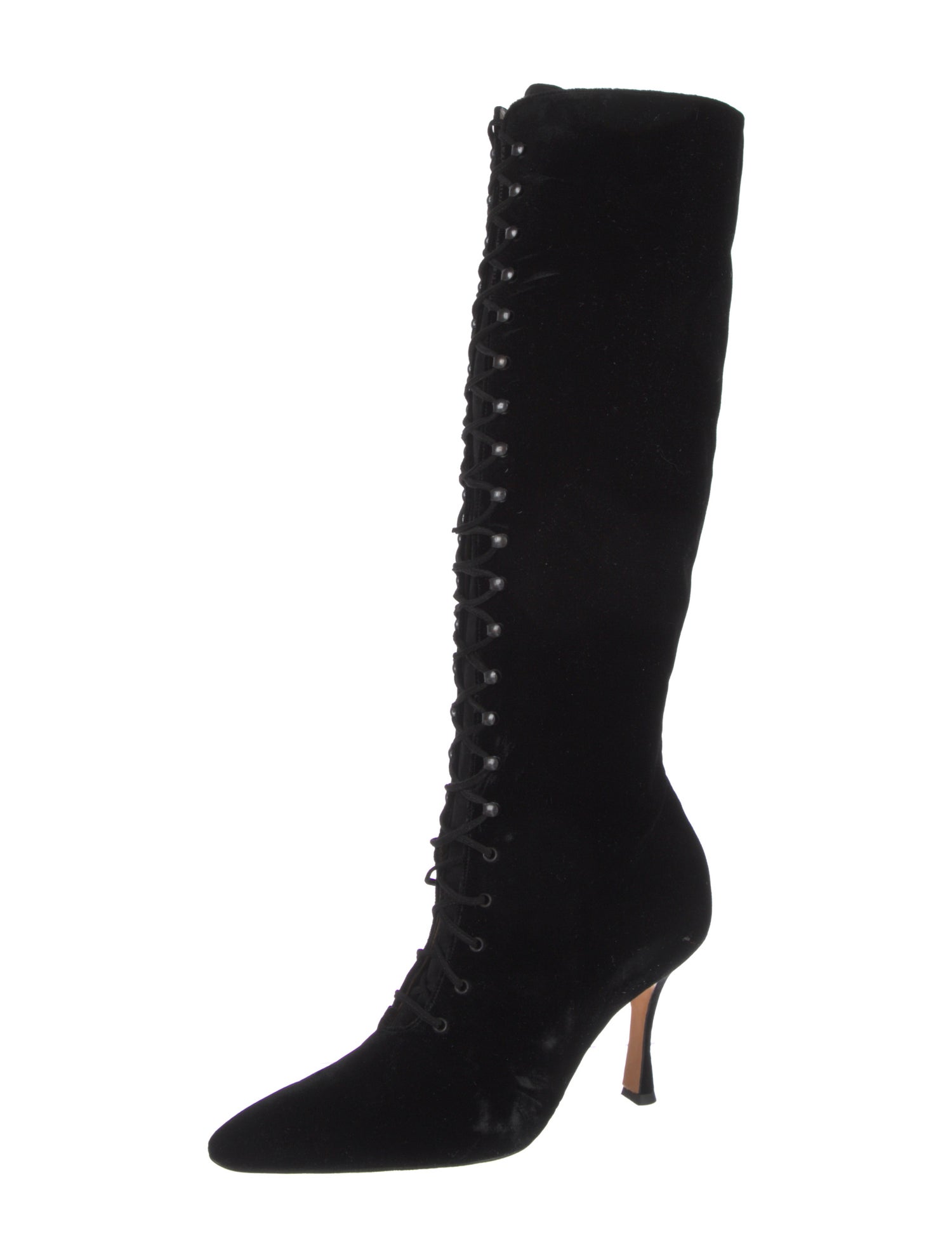 Manolo Blahnik Suede Lace-Up Boots